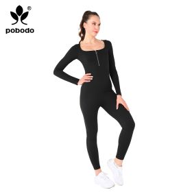 Square Collar Chest Short Zipper Jumpsuit