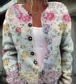 3D Digital Printing Cardigan Knitted Coat (Option: Style4-3XL)