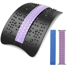 Adjustable Back Stretcher Lower Lumbar Support Extender Cracker Back Board Spine Deck Massager Posture Corrector Magnetic Therapy Pain Relief (Option: )