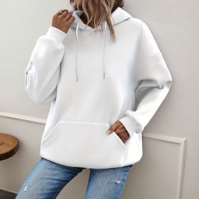 Women's Loose And Fashionable Casual Hoodie (Option: White-XL)