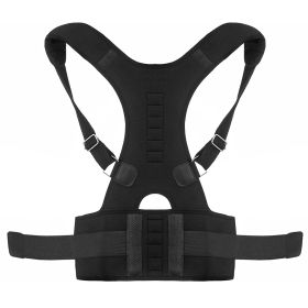 Unisex Posture Corrector Support Magnetic Lumbar Back Posture Support Belt Adjustable Upper Back Braces Clavicle Shoulder Brace Belt Pain Relief Thera (Option: L)