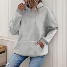 Women's Loose And Fashionable Casual Hoodie (Option: grey-XL)