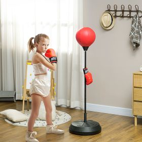 Punching Bag for Kids w/ Stand & Boxing Gloves (Option: Red-460x145x540 mm)