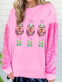 European And American Women's Clothing Christmas Long-sleeved Sweater (Option: Pink2-S)