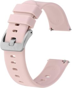 Smartwatch Accessories,Silicone Watch Bands, Slim Watch Straps With Quick Release, 22mm (Color: Pink)