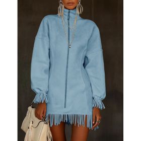 Women's Casual Tassel Zipper Sweatshirt Dress (Option: 2style-S)