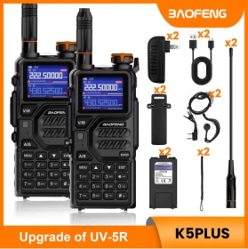 BAOFENG K5PLUS 10W Ham Radio Long Range  Upgraded Of UV-5R  Portable Handheld Walkie Talkies Long Distance, Two Way Radio With Copy Frequency, AM (Option: As picture)