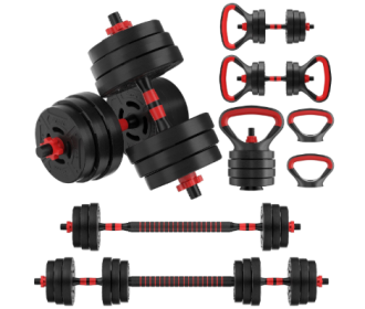 Multi-Functional Portable Changeable Dumbbell And Barbell Kettlebell Set With Adjustable Weights, 40LBS, 60LBS, Multiple Sizes--Only Supports Sel (Option: 4in1 60LB)