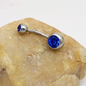 Puncture Hypoallergenic Titanium Steel Navel Buckle Belly Nail (Color: Sapphire Blue)