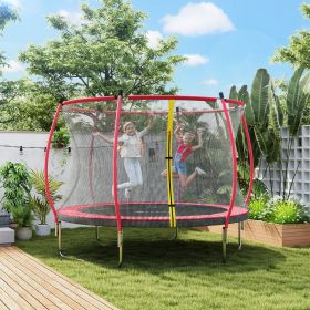 Outdoor Trampoline with Net Enclosure (Option: Red-1600x460x170 mm)