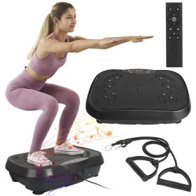Vibration Exercise Machine Vibrating Plate Platform Whole Body Fitness Vibration Workout Equipment with 120 Speeds 1-20Mins Timer Resistant Bands Remo (Option: )