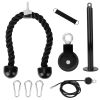 8Pcs Cable Pulley System Gym Fitness LAT and Lift Pulley System DIY Home Gym Equipment Gym Machine w/ Tricep Rope Cable Attachment For Arm Strength Tr