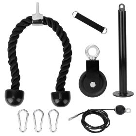 8Pcs Cable Pulley System Gym Fitness LAT and Lift Pulley System DIY Home Gym Equipment Gym Machine w/ Tricep Rope Cable Attachment For Arm Strength Tr (Option: )