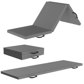 Only Supports Self Pickup  Tri-Fold Folding Exercise Mat With Carrying Handle For Mixed Martial Arts, Gymnastics And Home Gym Protecting Floor, 2 (Color: Gray)