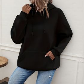 Women's Loose And Fashionable Casual Hoodie (Option: Black-S)
