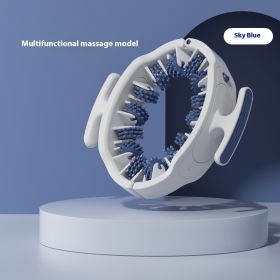Multifunctional Detachable Fitness Shaping Beauty Ring Leg Massage Machine (Color: White blue)