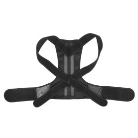 Unisex Back Posture Corrector Lumbar Upper Back Clavicle Shoulder Brace Belt (Option: L)