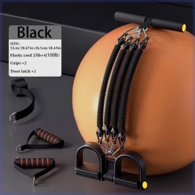 A Set Of Adjustable Resistance Tension Bands With Foot Pedals And Handles, High Resistance Level, Anti Fall, Suitable For Fitness Training, Body (Option: Black100lb)