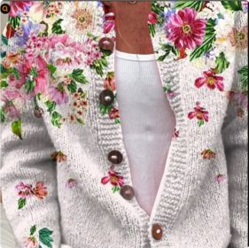 3D Digital Printing Cardigan Knitted Coat (Option: Style1-XL)