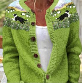 3D Digital Printing Cardigan Knitted Coat (Option: Style3-XL)