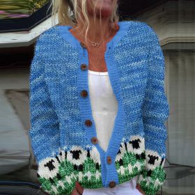 3D Digital Printing Cardigan Knitted Coat (Option: HWJe308ece37-2XL)