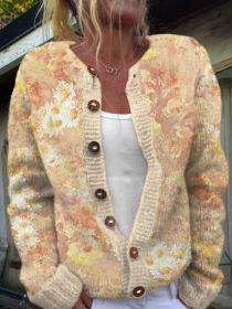 3D Digital Printing Cardigan Knitted Coat (Option: HWJ165908-2XL)