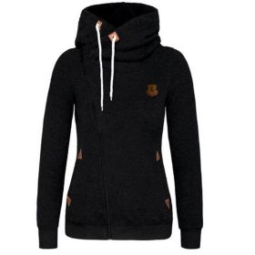 Women's Sport Cardigan Side Zipper Hoodie (Option: Black-M)