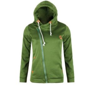 Women's Sport Cardigan Side Zipper Hoodie (Option: Green-M)