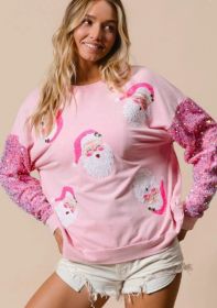 European And American Women's Clothing Christmas Long-sleeved Sweater (Option: Pink-XXL)