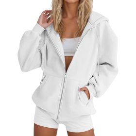 Laid-back Casual Figure-flattering Cardigan Top (Option: White-3XL)