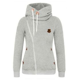Women's Sport Cardigan Side Zipper Hoodie (Option: Light gray-L)