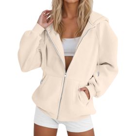 Laid-back Casual Figure-flattering Cardigan Top (Option: Apricot-3XL)