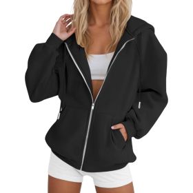 Laid-back Casual Figure-flattering Cardigan Top (Option: Black-3XL)